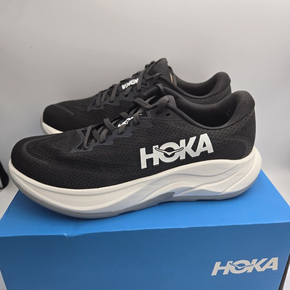 HOKA One One Rincon 4 Running Shoes Women’s 9 B Black White Sneakers 1155131 NEW